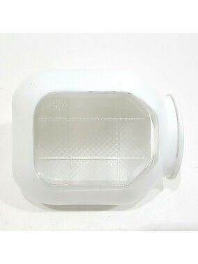 Vintage Glass Light Shade Fixture Hexagon White Frosted Block Indoor Outdoor